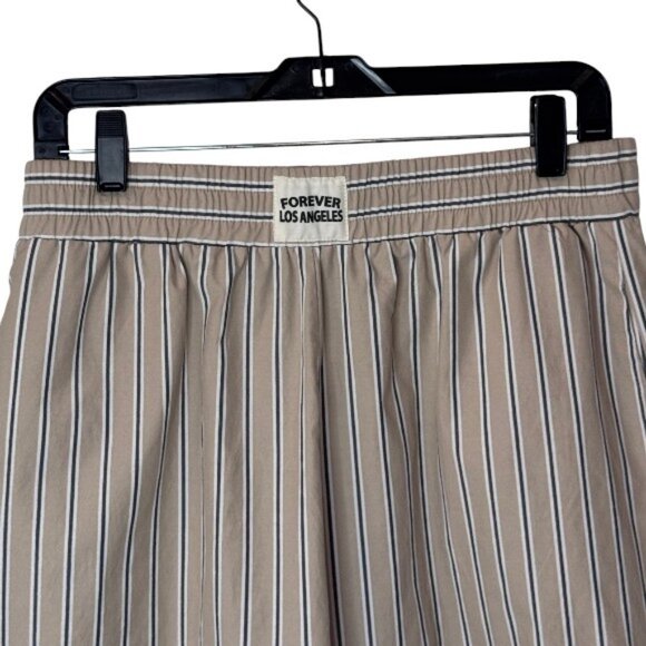 Forever 21 striped button up shirt and pull-on shorts set women's size L - Picture 9 of 13